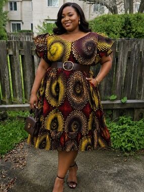 Title Bold Ankara Elegance – Plus Size  Dress